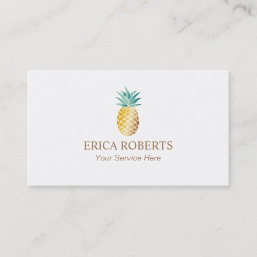 Pineapple Logo Elegant Plain Business Card