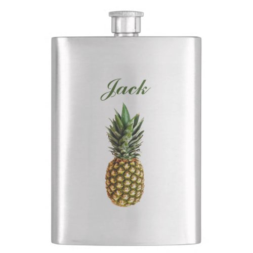 Pineapple logo personalized steel flask