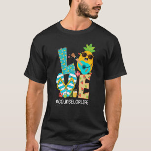 Pineapple Love Counselor Life Hello Summer Vibes T-Shirt