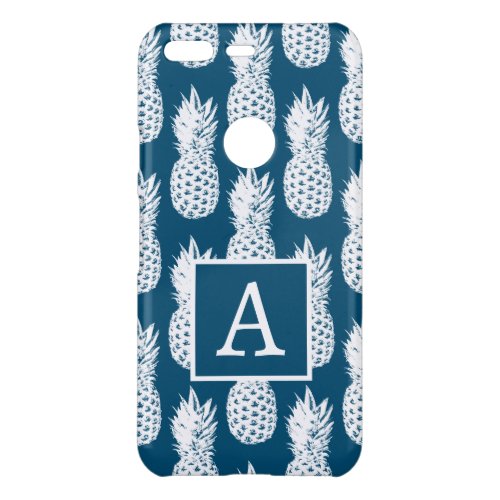 Pineapple lover custom monogram ananas pattern  un uncommon google pixel case