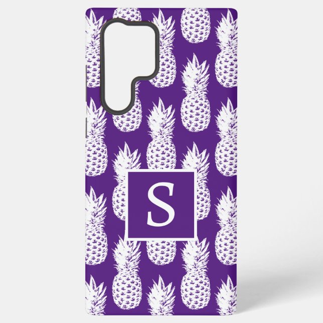 Pineapple lover pattern purple samsung galaxy case (Back)