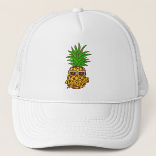 pineapple lover-pineapple wearing sunglasses trucker hat