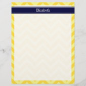 Pineapple Lt Yellow LG Chevron Navy Name Monogram (Front)