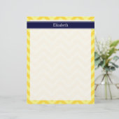 Pineapple Lt Yellow LG Chevron Navy Name Monogram (Standing Front)