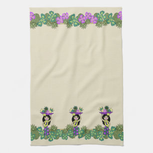 Pineapple Luau Band Hawaiian Kitchen Towel
