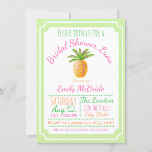 Pineapple Luau Bridal Shower Invitation