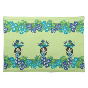Pineapple Luau Hawaiian Dinner Placemats