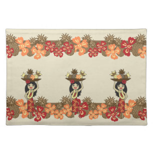 Pineapple Luau Hawaiian Dinner Placemats