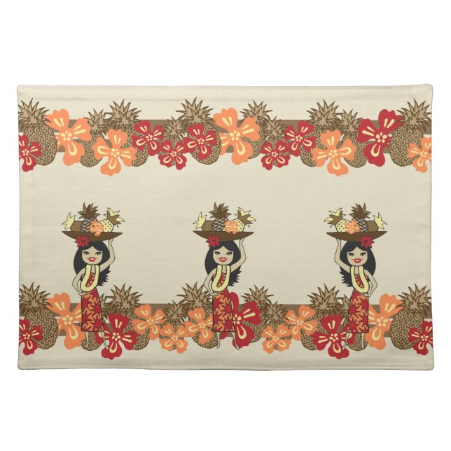 Pineapple Luau Hawaiian Dinner Placemats (Front)