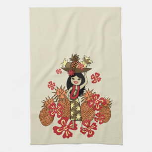 Pineapple Luau Hawaiian Kitchen Towel