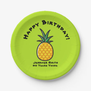 Pineapple Luau Tiki Tropical Paper Plates