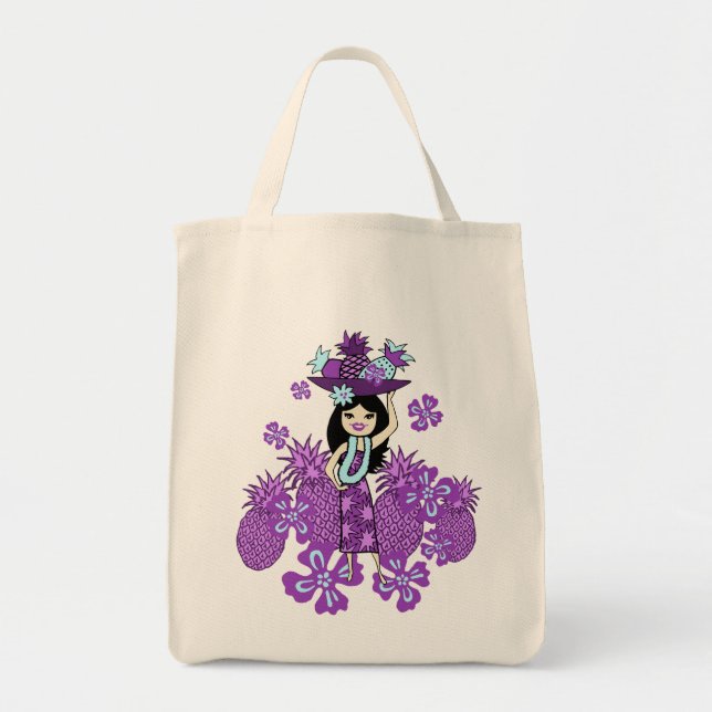 Pineapple Luau Tropical Grocery Bags (Front)