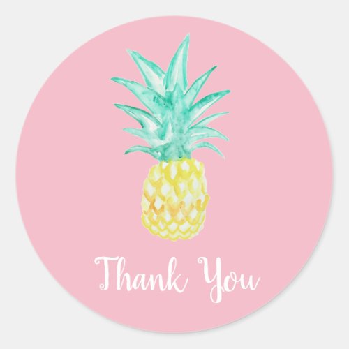 Pineapple Luau Tropical Thank You Party Stickers