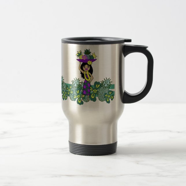 Pineapple Luau Tropical Travel Mugs (Right)