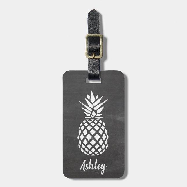 Pineapple luggage tag | chalkboard background (Front Vertical)