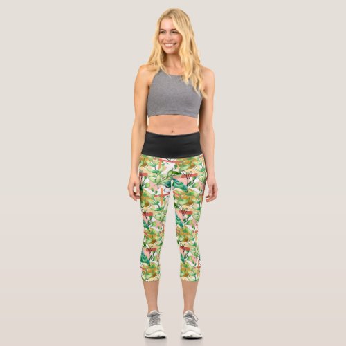 pineapple magic pattern capri leggings