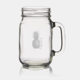 Pineapple Mason Jar W/ Handle