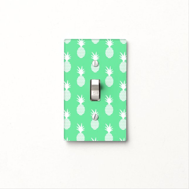 Pineapple Mint Pattern Light Switch Cover (In Situ)