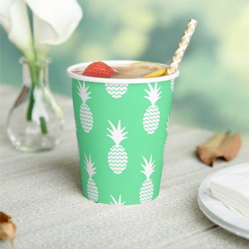 Pineapple Mint Pattern Paper Cups