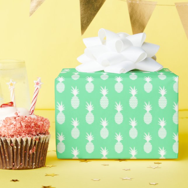 Pineapple Mint Pattern Wrapping Paper (Birthday Party)