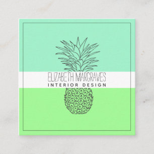 Pineapple Modern Interior Designer Square Business Card