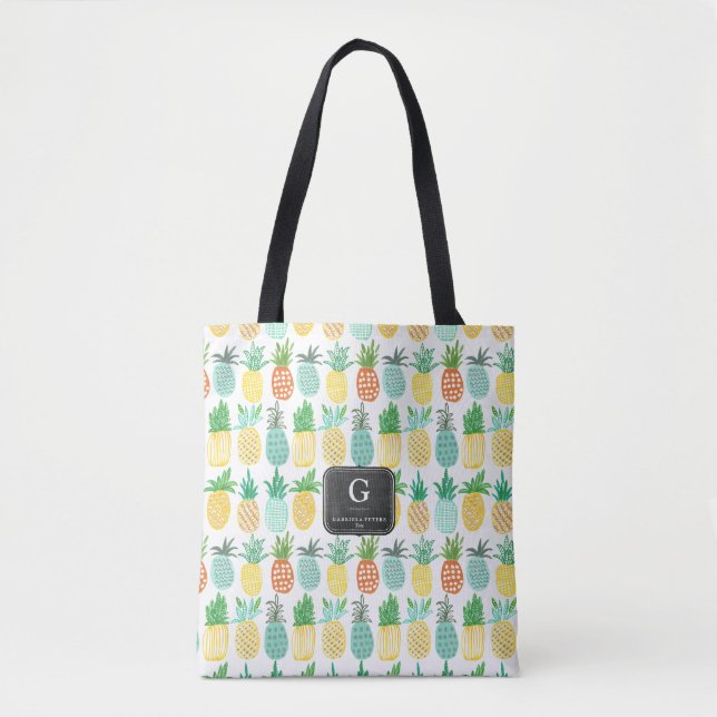 Pineapple Monogram Pattern | Tote bag (Front)
