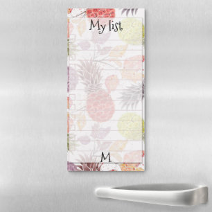 Pineapple ,monogram ,personalized ,tropical,fruit, magnetic notepad