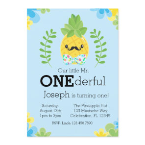 Pineapple Mr. Onederful First Birthday Invitation