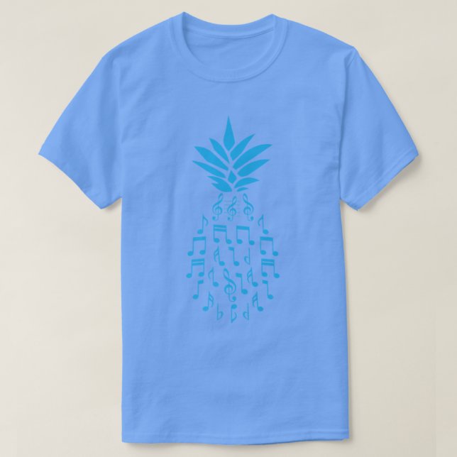 Pineapple Music Notes Fruit Design Aloha Hawaii Be T-Shirt (Design Front)