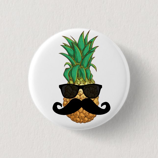 Pineapple mustache button (Front)