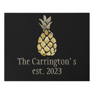 Pineapple Name Watercolor  Stencil Canvas Print