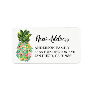 Pineapple New Address Moving Return Address Label