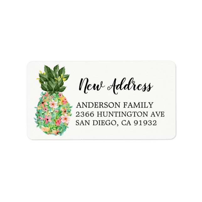 Pineapple New Address Moving Return Address Label (Front)