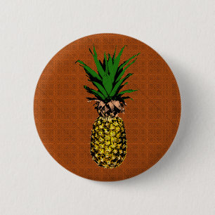 Pineapple Newsprint Button