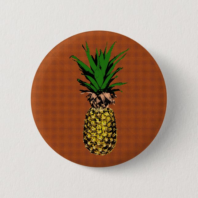 Pineapple Newsprint Button (Front)