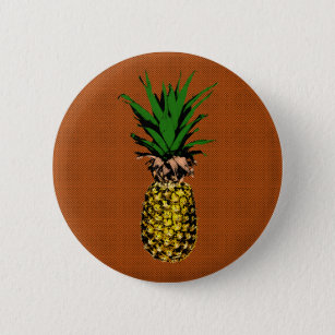 Pineapple Newsprint Button
