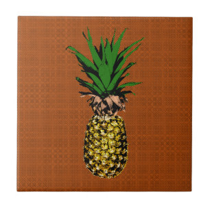 Pineapple Newsprint Ceramic Tile