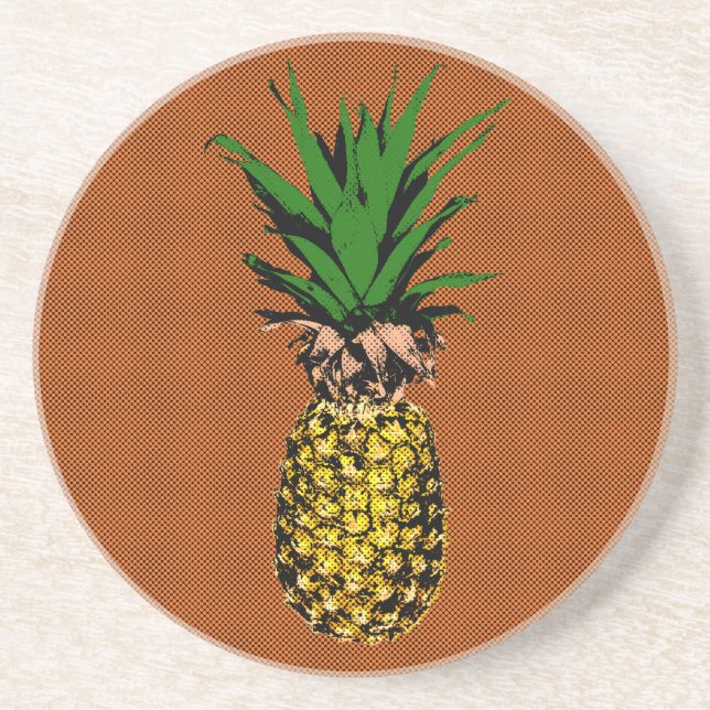 Pineapple Newsprint Coaster (Front)