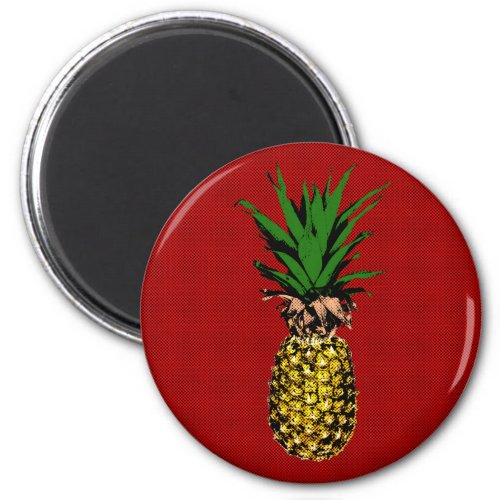 Pineapple Newsprint Image Magnet