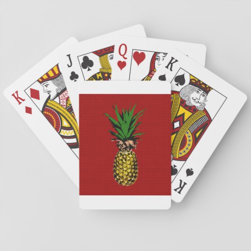 Pineapple Newsprint Image Playing Cards