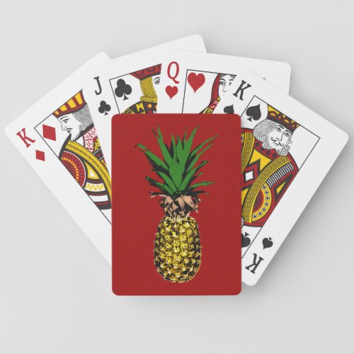 Pineapple Newsprint Image  Playing Cards