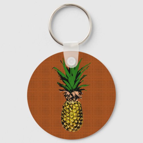 Pineapple Newsprint Keychain