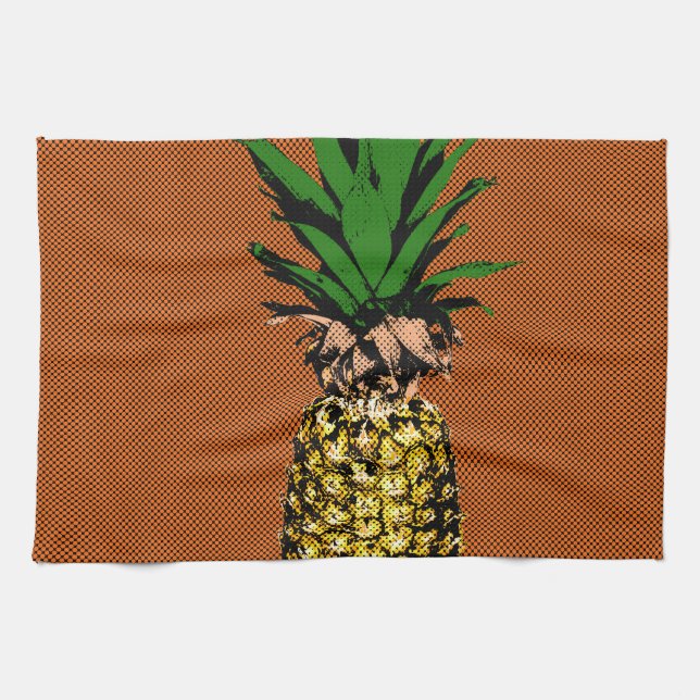 Pineapple Newsprint Kitchen Towel (Horizontal)