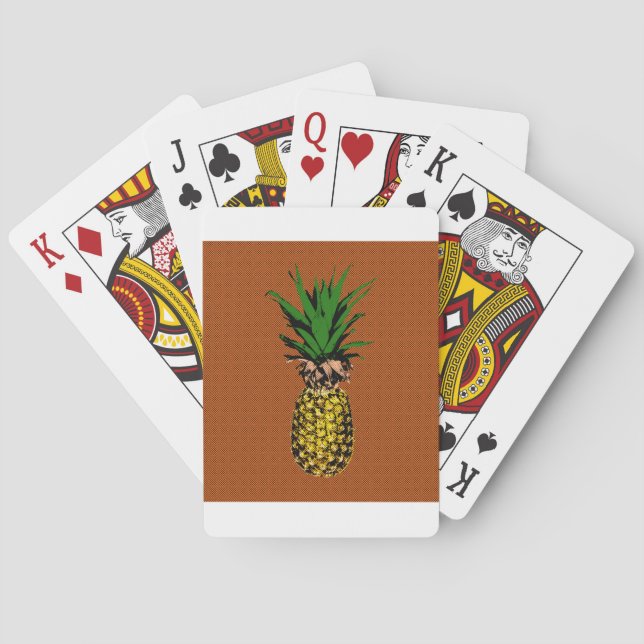 Pineapple Newsprint Poker Cards (Back)