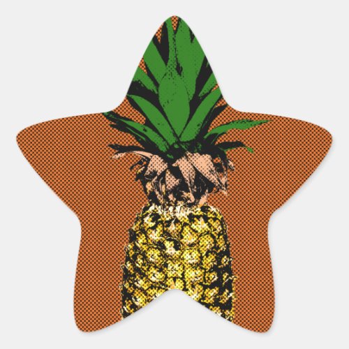 Pineapple Newsprint Star Sticker