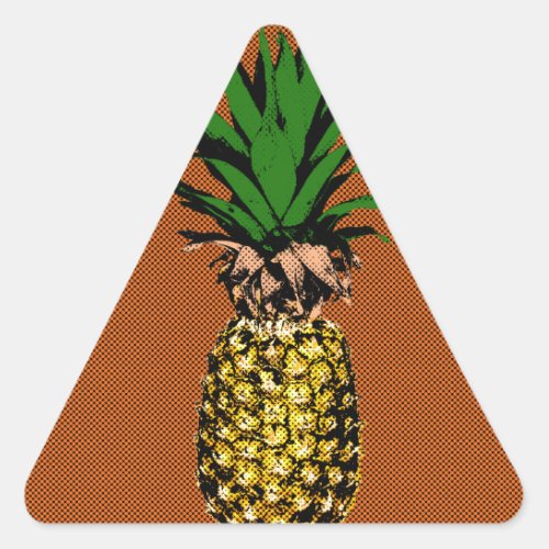 Pineapple Newsprint Triangle Sticker