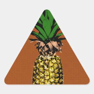 Pineapple Newsprint Triangle Sticker