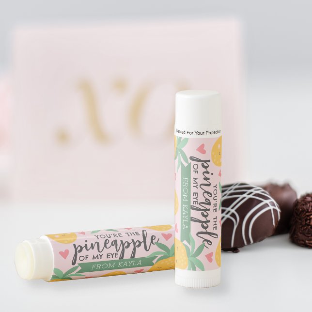 Pineapple of My Eye Kids Classroom Valentine's Day Lip Balm (Creator Uploaded)