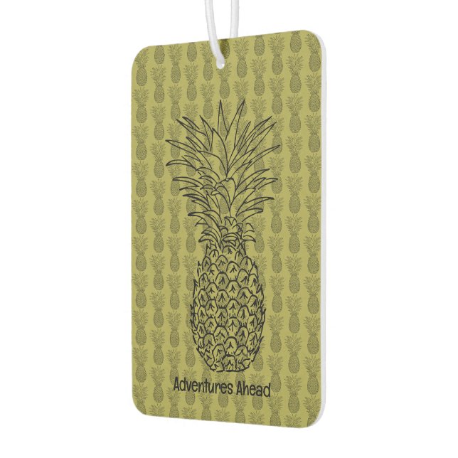 Pineapple on Green Background Pattern Air Freshener (Left)