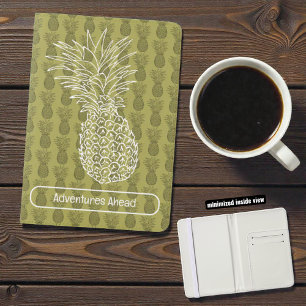 Pineapple on Green Background Pattern Passport Holder
